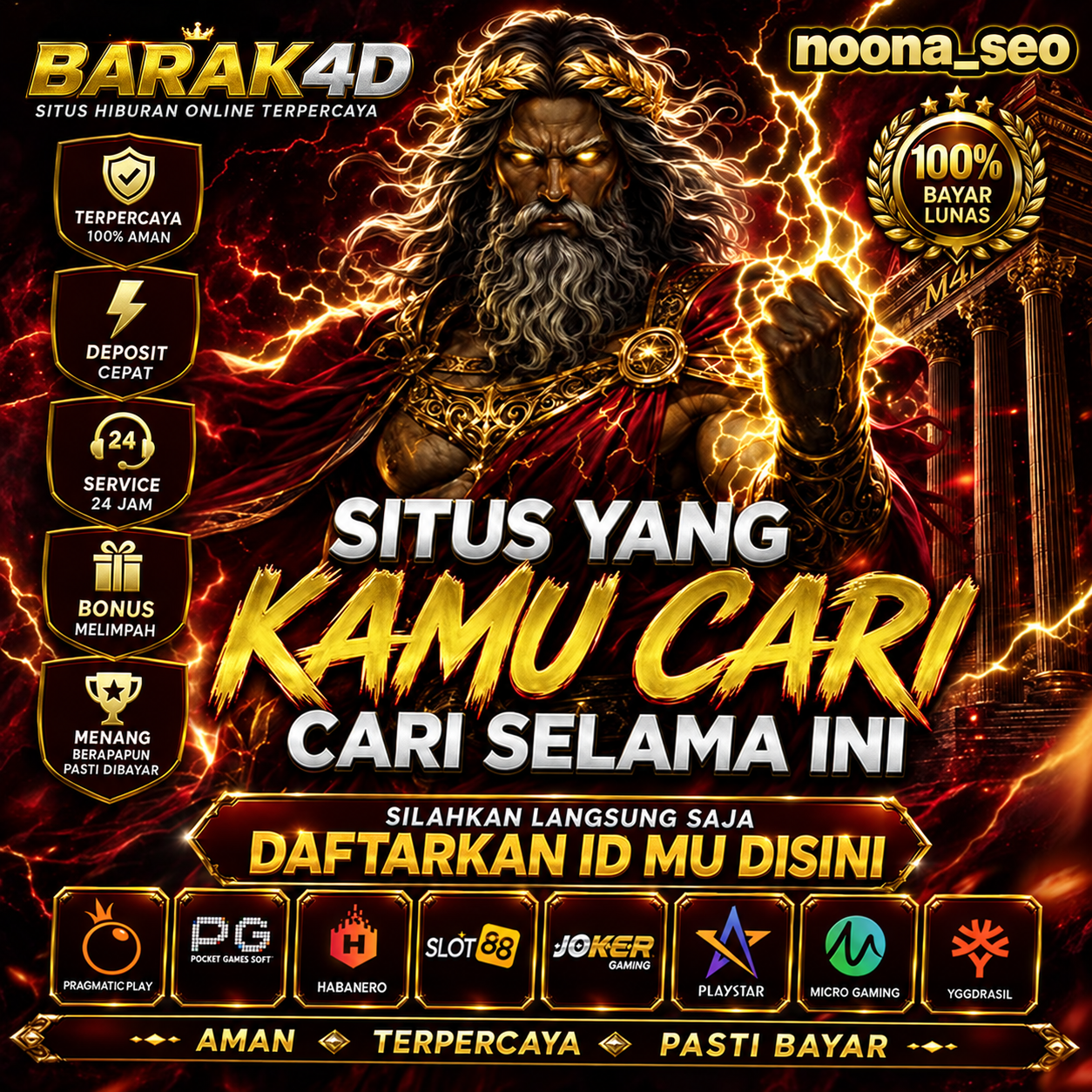 Tampilan utama aplikasi BARAK4D dengan akses permainan digital